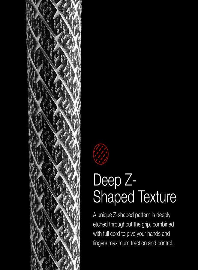 Golf Pride ZGrip Cord ALIGN Golf Club Grip - Firmest All-Weather Grip with Raised Ridge Technology - High-Traction Deep Z Texture & Brushed Cotton - Durable Rubber - Midsize - Image 4